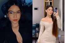 Bạn gái Đặng Văn Lâm mặc áo xẻ sâu khoe vòng 1 lấp ló