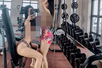 Mặc đồ bơi đi tập gym, 2 cô gái chụp ảnh khó hiểu
