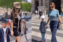 Dắt con xuống phố, Huyền Baby khoe vóc dáng không mỡ thừa