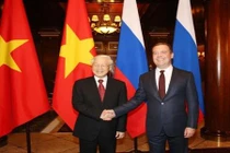 Tổng Bí thư Nguyễn Phú Trọng hội kiến với Thủ tướng LB Nga Dmitry Medvedev