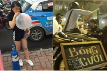 Dân mạng lên án giới trẻ ngang nhiên hút bóng cười giữa đường