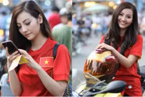 Nữ biker cưỡi xe khủng đến cổ vũ U23 Việt Nam 