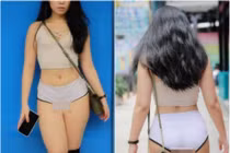 Diện quần tập gym ra đường, cô gái có pha lộ hàng đáng sợ