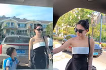 Lên đồ lồng lộn đón con, bà mẹ trẻ gây tranh cãi