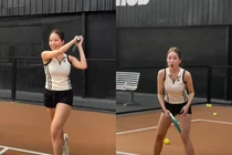Hot girl Trâm Anh khoe dáng nuột nà trên sân Pickleball