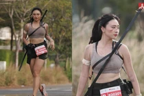 Hot girl chạy bộ cosplay Lara Croft "chất ngất" trên đường đua