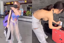 Nữ DJ phô vòng một lố lăng ở sân bay là ai?