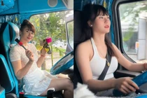 Nữ tài xế container Tuyên Quang nhỏ bé điều khiển "quái thú 30 tấn"