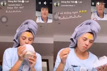 Facetime với vợ, Bùi Tiến Dũng lộ biểu cảm khiến netizen bàn tán