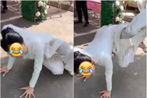 Cô dâu nhảy hiphop cực vui, chào mừng nhà trai khiến netizen choáng váng