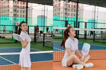 Soi thời trang lên sân pickleball của em gái Lê Công Vinh