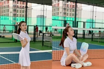 Soi thời trang lên sân pickleball của em gái Lê Công Vinh