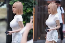 "Nữ thần đường phố Trung Quốc" gây chú ý vì vòng 1 quá khổ