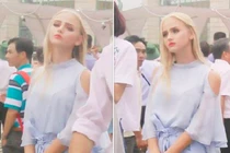 Cô gái Tây xinh đẹp xuất hiện ở VN gây sốt đầu năm mới