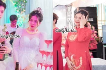 Xem lại ảnh cưới, cô dâu nhìn biểu cảm của mình mà khóc thét