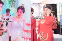 Xem lại ảnh cưới, cô dâu nhìn biểu cảm của mình mà khóc thét