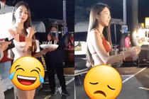 Ăn mặc hở hang bán ổi, cô gái khiến netizen tức "nổ máu mắt"