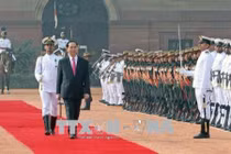 Lễ đón Chủ tịch nước Trần Đại Quang thăm cấp Nhà nước tới Ấn Độ 