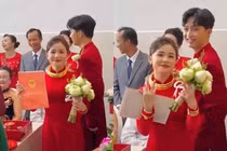 Cô dâu vừa cầm sổ đỏ vừa nhảy khiến cộng đồng mạng thích thú
