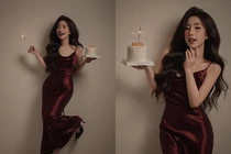 Diện váy lụa dính sát người, “Vợ quốc dân” Tiểu Hý mừng tuổi mới