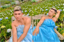 Bất ngờ diện váy, bạn trai Ngân 98 nhận phản hồi "gắt" từ netizen