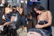 Nhân viên cắt tóc tạo dáng phản cảm, netizen ngán ngẩm lắc đầu