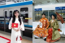 Trend chụp ảnh Tết tại tuyến metro số 1 TP.HCM gây bão mạng