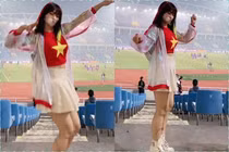 Khoe ảnh đến cổ vũ đội tuyển Việt Nam, Lê Bống gây tranh cãi