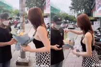 Trang Nemo chơi sang cho nhân viên bó hoa tiền về tặng vợ