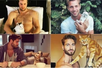 Trào lưu trai đẹp chụp ảnh với mèo náo loạn Instagram