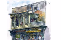 Nhà cổ quanh Chợ Bến Thành và Chợ Lớn qua những bức ký họa