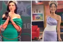 Gợi cảm là vậy, Hoa hậu Đỗ Thị Hà không ít lần lộ... eo bánh mì