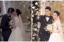 Vĩnh Thụy - Phương Oanh “Quỳnh búp bê” tình tứ khi mặc trang phục cưới