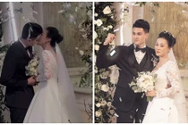 Vĩnh Thụy - Phương Oanh “Quỳnh búp bê” tình tứ khi mặc trang phục cưới