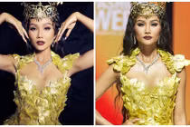 H’hen Niê mặc gợi cảm khoe vòng một căng tràn trên sàn catwalk