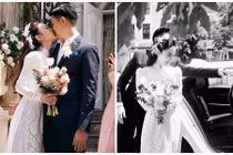 Loạt ảnh Minh Hằng tình tứ bên chồng trong lễ gia tiên