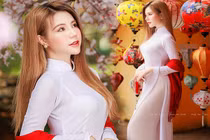 Hot girl Đà Lạt gợi cảm muôn phần bên hoa đào Tết