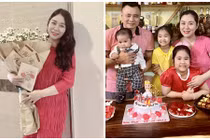 Nhan sắc sau sinh lần 3 của nữ giảng viên là vợ Tự Long