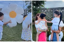 Con gái Nhã Phương gặp gỡ quý tử nhà MC Hoàng Oanh