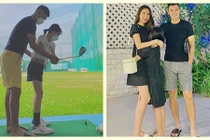 Con gái Thủy Tiên - Công Vinh tập đánh golf, chiều cao gây ấn tượng