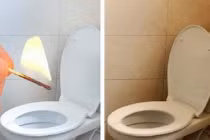 Rơi que diêm đang cháy vào bồn cầu, thu hiệu quả kỳ diệu