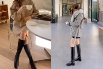 Đụng hàng đôi boots hầm hố với Tiểu Vy