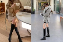 Đụng hàng đôi boots hầm hố với Tiểu Vy