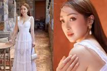 Vợ trẻ của Chi Bảo diện váy trắng tinh hóa công chúa ngọt ngào