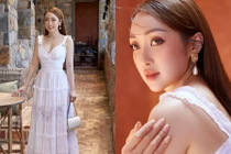 Vợ trẻ của Chi Bảo diện váy trắng tinh hóa công chúa ngọt ngào