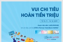 Hoàn đến 1,6 triệu đồng cho chủ thẻ VietinBank E-Partner Napas 