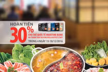Thưởng thức ẩm thực Châu Á ưu đãi hoàn tiền 30% cho chủ thẻ QT Maritime Bank