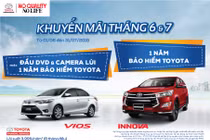 Toyota VN khuyến mại lớn cho khách hàng mua xe Vios, Innova tháng 6&7