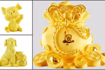 Vật phẩm phong thủy mạ vàng giá bạc triệu hút khách ngày Tết