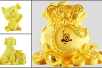 Vật phẩm phong thủy mạ vàng giá bạc triệu hút khách ngày Tết